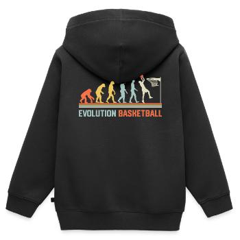 Basketball Evolution - Kids Premium Organic Zip-up Hoodie - black - Back - AI Model Kid Male (0cm)