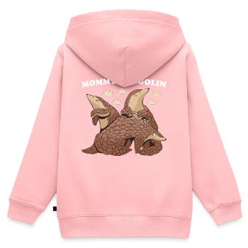 Mommy Pangolin - Kids Premium Organic Zip-up Hoodie - rose - Back - AI Model Kid Female (0cm)