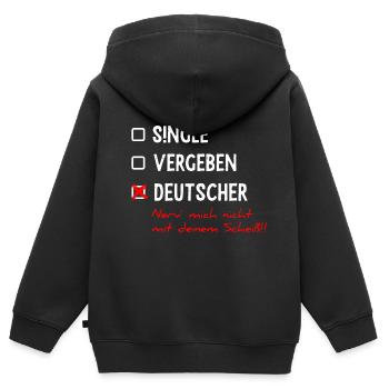 Deutscher lustiger frecher Spruch zum ankreuzen - Kinder Premium Organic Zip Hoodie - Schwarz - Hinten - AI Model Kid Male (0cm)