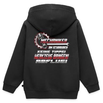 Mechaniker Mechatroniker Landmaschinen Werkstatt - Kinder Premium Organic Zip Hoodie - Schwarz - Hinten - AI Model Kid Male (0cm)