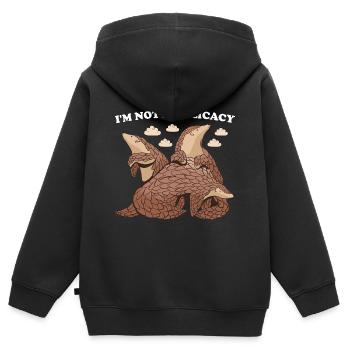 Je ne suis pas un pangolin délicat - Sweat Premium à capuche zippé enfant bio - noir - Dos - AI Model Kid Male (0cm)
