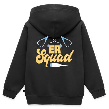 Escouade des urgences Drôle d’infirmière de salle d’urgence Infirmière d’urgence - Sweat Premium à capuche zippé enfant bio - noir - Dos - AI Model Kid Male (0cm)