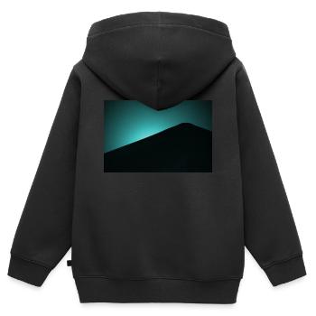 Bleu clair de lune - Sweat Premium à capuche zippé enfant bio - noir - Dos - AI Model Kid Male (0cm)