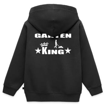 Garten - Kinder Premium Organic Zip Hoodie - Schwarz - Hinten - AI Model Kid Male (0cm)