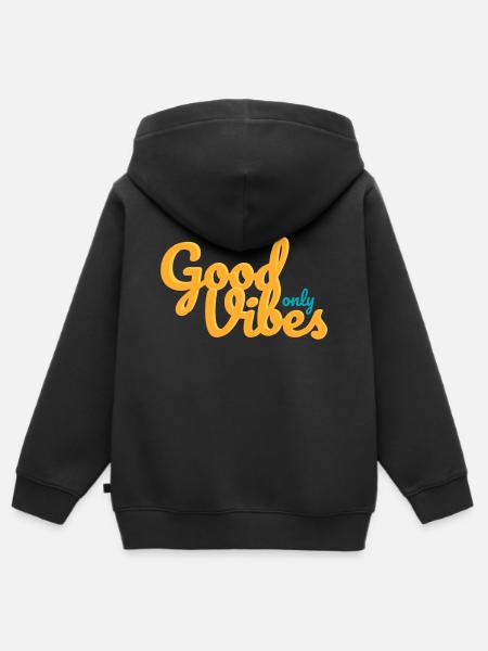 Nur gute Stimmung - Kinder Premium Organic Zip Hoodie - Schwarz