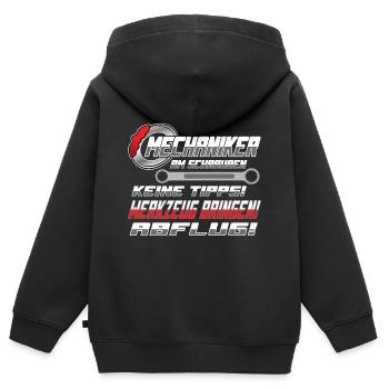 Mechaniker Mechatroniker Landmaschinen Werkstatt - Kinder Premium Organic Zip Hoodie - Schwarz - Hinten - AI Model Kid Male (0cm)