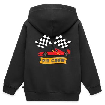 Pit Crew - Course automobile - Sweat Premium à capuche zippé enfant bio - noir - Dos - AI Model Kid Male (0cm)