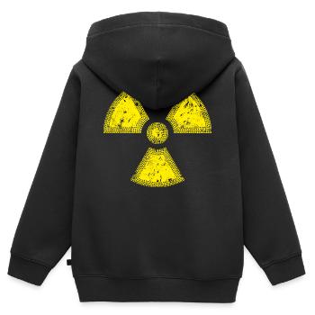 Radioactif / Symbole Radioactivité - Sweat Premium à capuche zippé enfant bio - noir - Dos - AI Model Kid Male (0cm)