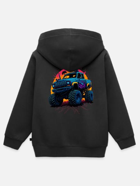 Monstertruck - Kinder Premium Organic Zip Hoodie - Schwarz