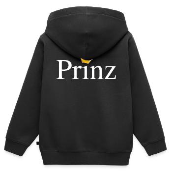 Prinz mit Krone - Kinder Premium Organic Zip Hoodie - Schwarz - Hinten - AI Model Kid Male (0cm)