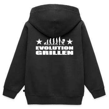 BBQ - Kinder Premium Organic Zip Hoodie - Schwarz - Hinten - AI Model Kid Male (0cm)