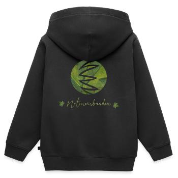 naturverbunden Naturliebhaber Natur - Kinder Premium Organic Zip Hoodie - Schwarz - Hinten - AI Model Kid Male (0cm)