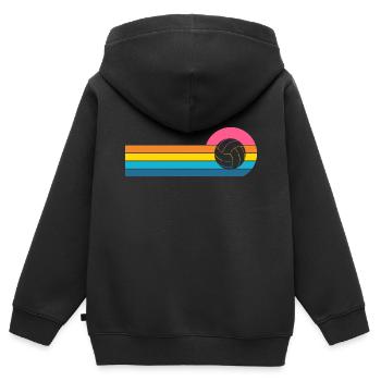 Volleyball - Kinder Premium Organic Zip Hoodie - Schwarz - Hinten - AI Model Kid Male (0cm)