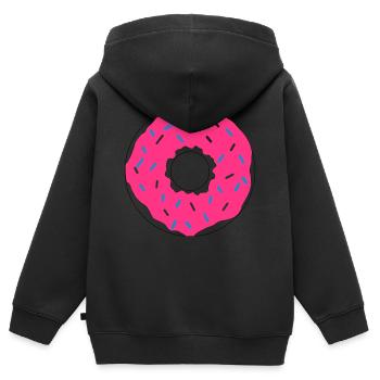 rose Donut - Sweat Premium à capuche zippé enfant bio - noir - Dos - AI Model Kid Male (0cm)