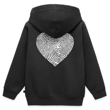 Fingerabdruck Herz - Kinder Premium Organic Zip Hoodie - Schwarz - Hinten - AI Model Kid Male (0cm)