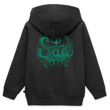Segel weg2 - Kinder Premium Organic Zip Hoodie - Schwarz - Hinten - AI Model Kid Male (0cm)