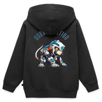 Roboter-Nation 4 - Kinder Premium Organic Zip Hoodie - Schwarz - Hinten - AI Model Kid Male (0cm)