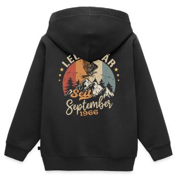 September 1966 - September 1966 Jahrestag 1966 - Kinder Premium Organic Zip Hoodie - Schwarz - Hinten - AI Model Kid Male (0cm)
