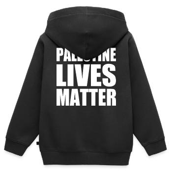 Palestine lives matter - Sweat Premium à capuche zippé enfant bio - noir - Dos - AI Model Kid Male (0cm)
