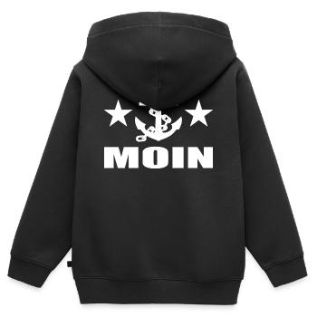 Moin - Kinder Premium Organic Zip Hoodie - Schwarz - Hinten - AI Model Kid Male (0cm)