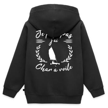 Ich kann nicht Ich habe Sandsegeln Geschenk Sport Humor - Kinder Premium Organic Zip Hoodie - Schwarz - Hinten - AI Model Kid Male (0cm)