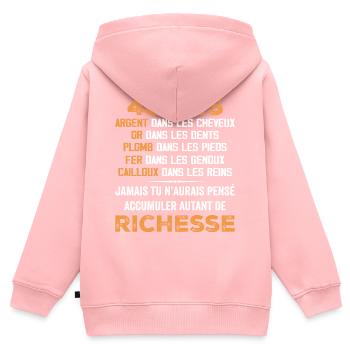 48 Jahre alt lustiges Geburtstagsgeschenk 48 Jahre altes Geschenk - Kinder Premium Organic Zip Hoodie - Rosa - Hinten - AI Model Kid Female (0cm)