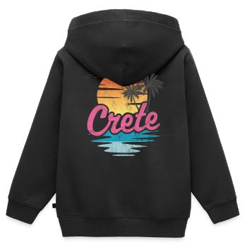Kreta - Kinder Premium Organic Zip Hoodie - Schwarz - Hinten - AI Model Kid Male (0cm)