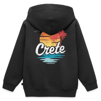 Crète - Sweat Premium à capuche zippé enfant bio - noir - Dos - AI Model Kid Male (0cm)