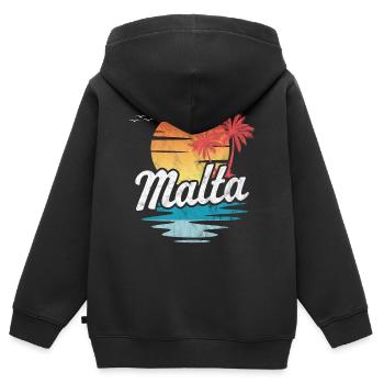 Malte - Sweat Premium à capuche zippé enfant bio - noir - Dos - AI Model Kid Male (0cm)