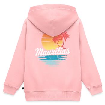 Mauritius - Kids Premium Organic Zip-up Hoodie - rose - Back - AI Model Kid Female (0cm)