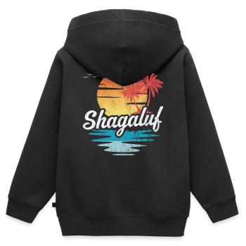 Shagaluf - Kids Premium Organic Zip-up Hoodie - black - Back - AI Model Kid Male (0cm)