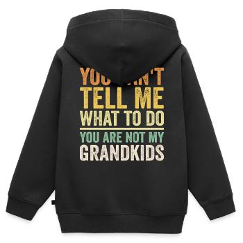 Ihr seid nicht meine Enkelkinder - Kinder Premium Organic Zip Hoodie - Schwarz - Hinten - AI Model Kid Male (0cm)