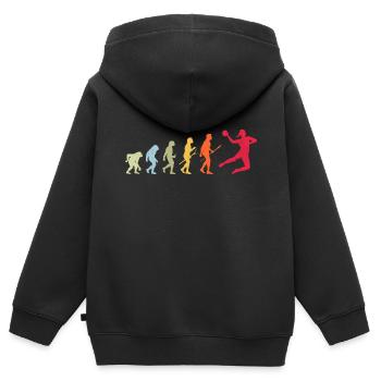 Handball Evolution - Kinder Premium Organic Zip Hoodie - Schwarz - Hinten - AI Model Kid Male (0cm)