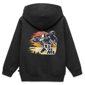 Motorrad Motocross Motocross Motorradcross - Kinder Premium Organic Zip Hoodie - Schwarz - Hinten - AI Model Kid Male (0cm)