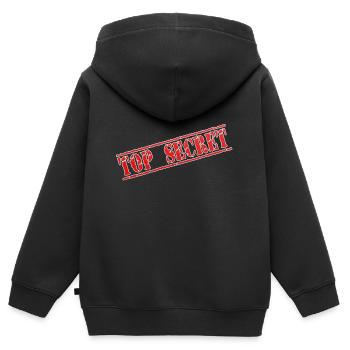 top secret J - Sweat Premium à capuche zippé enfant bio - noir - Dos - AI Model Kid Male (0cm)