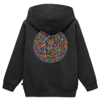 boule disco - Sweat Premium à capuche zippé enfant bio - noir - Dos - AI Model Kid Male (0cm)
