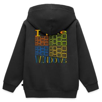 J'aime de Windows - Sweat Premium à capuche zippé enfant bio - noir - Dos - AI Model Kid Male (0cm)