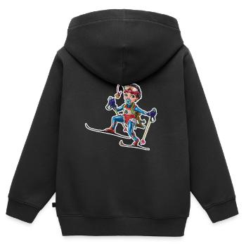Little baby biathlonist 2 - Kids Premium Organic Zip-up Hoodie - black - Back - AI Model Kid Male (0cm)