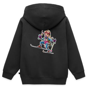 Little baby biathlonist 1 - Kids Premium Organic Zip-up Hoodie - black - Back - AI Model Kid Male (0cm)