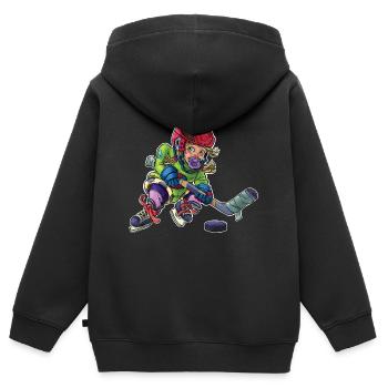 Little baby hockey player 1 - Kids Premium Organic Zip-up Hoodie - black - Back - AI Model Kid Male (0cm)