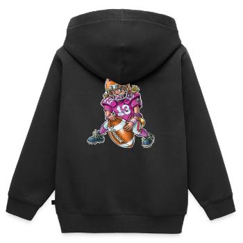 Little baby american football player 2 - Kids Premium Organic Zip-up Hoodie - black - Back - AI Model Kid Male (0cm)