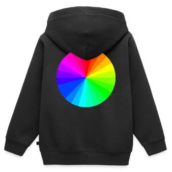 la roue de couleur - Sweat Premium à capuche zippé enfant bio - noir - Dos - AI Model Kid Male (0cm)