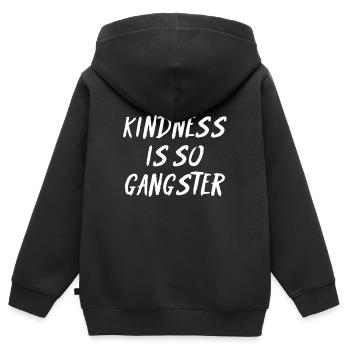 Bonté est si Gangster - Sweat Premium à capuche zippé enfant bio - noir - Dos - AI Model Kid Male (0cm)