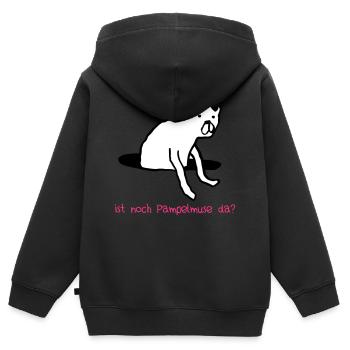 Ist noch Pampelmuse da? - Kinder Premium Organic Zip Hoodie - Schwarz - Hinten - AI Model Kid Male (0cm)
