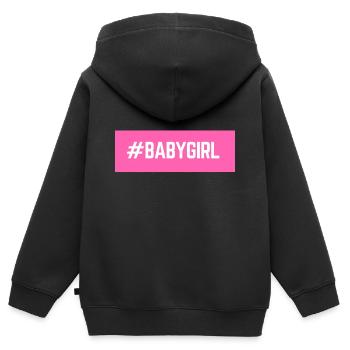 #BABYGIRL - Kids Premium Organic Zip-up Hoodie - black - Back - AI Model Kid Male (0cm)
