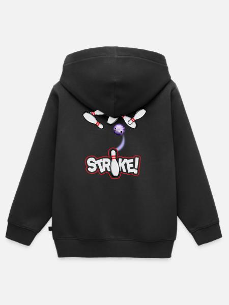Bowling Strike - Kinder Premium Organic Zip Hoodie - Schwarz