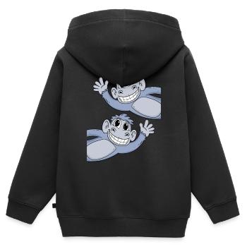 Affe Affen - Kinder Premium Organic Zip Hoodie - Schwarz - Hinten - AI Model Kid Male (0cm)
