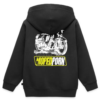 Simson Schwalbe KR51 - CYCLOMOTEUR - Sweat Premium à capuche zippé enfant bio - noir - Dos - AI Model Kid Male (0cm)