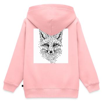 Fuchs (Dot-Point) - Kinder Premium Organic Zip Hoodie - Rosa - Hinten - AI Model Kid Female (0cm)