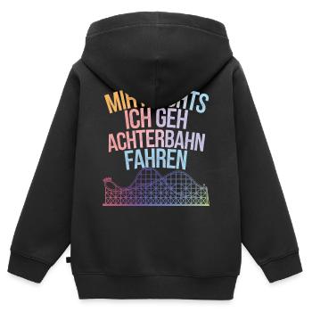 Achterbahn Freizeitpark Roller Coaster - Kinder Premium Organic Zip Hoodie - Schwarz - Hinten - AI Model Kid Male (0cm)